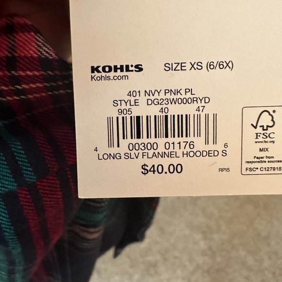 GIRLS SO BOYFRIEND HOODED FLANNEL SHIRT SIZE XS (6/6X)  #K70 - Picture 3 of 3